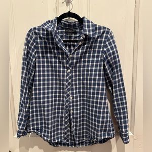 Banana Republic soft wash button-up shirt. Blue gingham.